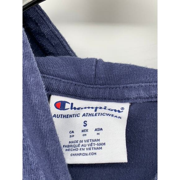 CHAMPION Women's Washed Navy Script Logo Hoodie SZ S - Picture 5 of 10